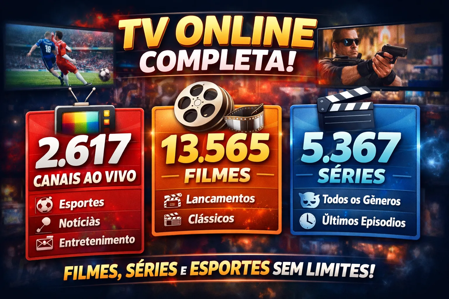 Imagem do link Assista filmes, séries e canais 24hs