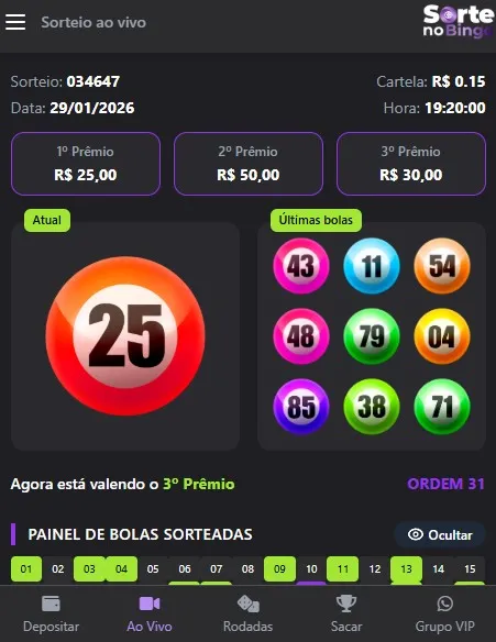 Imagem do link SORTE NO BINGO