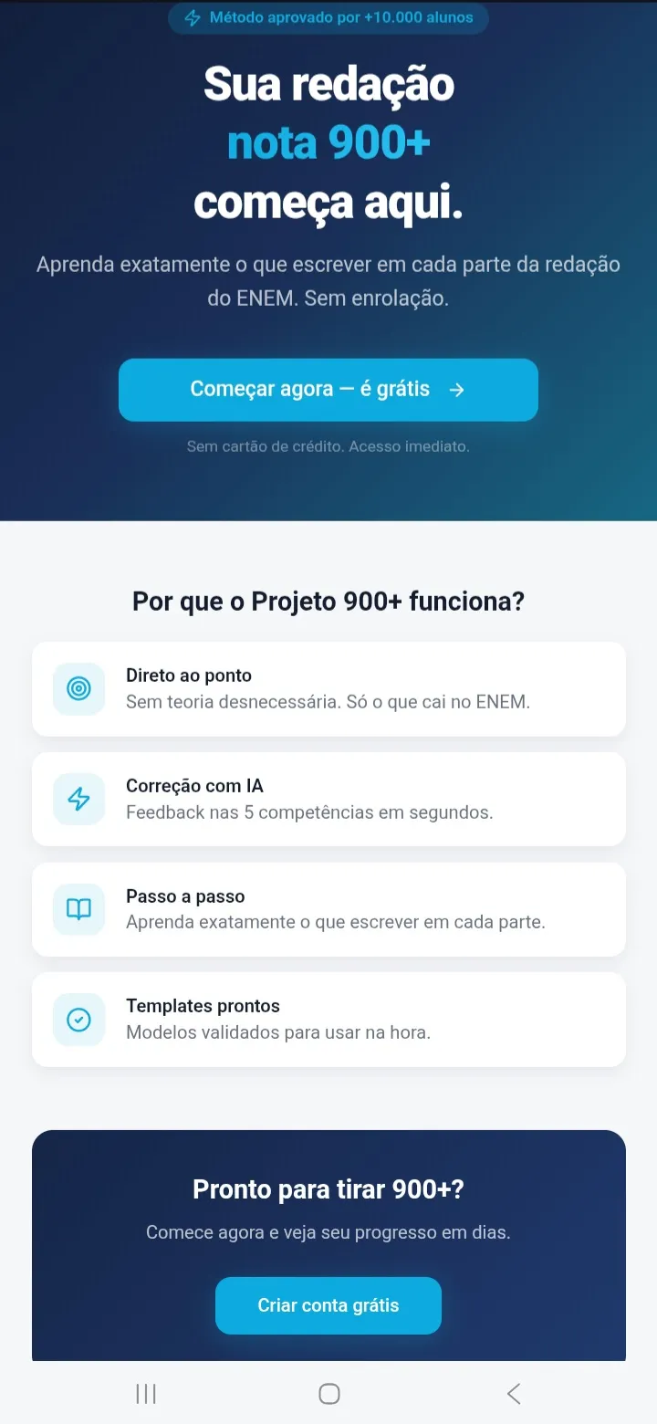 Imagem do link Saia da Média! Conheça o Projeto 900+ e Alcance Nota Máxima
